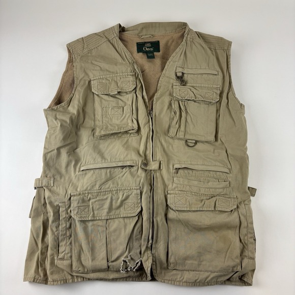 Vintage Orvis Vest Mens XL Fly Fishing Beige Hunting Utility Safari Distressing‎ - Picture 1 of 16